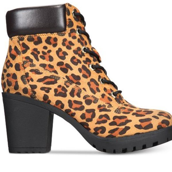 Zigi Soho Shoes - BRAND NEW LEOPARD CHUNKY COMBAT BOOTIES BOOTS  6.5